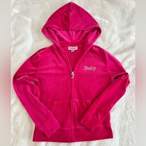 Juicy Couture Pink Velour Zip-Up Hoodie – Size XS\S